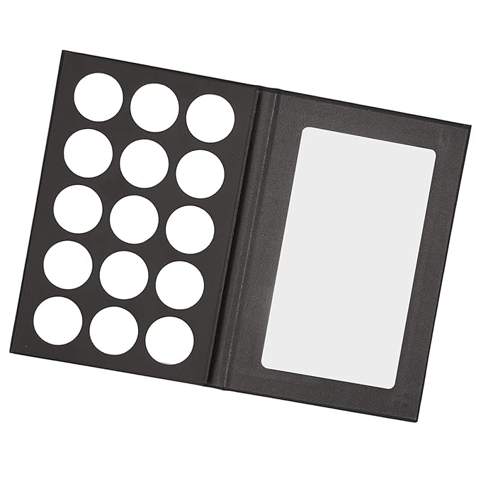 DIY Empty Eyeshadow Palette, Empty Makeup Palette, Black 15 Compartment Empty Makeup Palette for Blush Bronzer Powder-Velvo Beauty