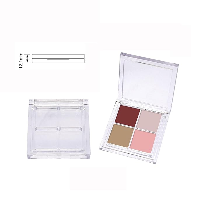 2PCS Empty Eyeshadow Palette 4 Grids Plastic Eye Make Up Container Palette Refillable Small Makeup Palette Lipstick Compact Containers Cosmetic Sample Storage Cases-Velvo Beauty