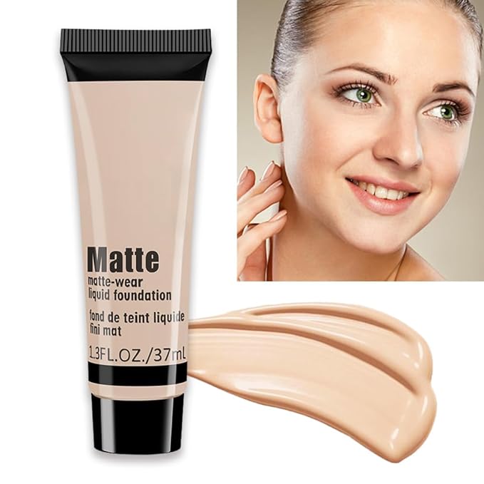 1 Pack Matte Oil Free Concealer Foundation Cream,Professional Make-up Base Facial Matte Full Coverage Liquid Concealer Hide Foundation Primer Makeup Repair Kit.(BEIGE 5#)-Velvo Beauty