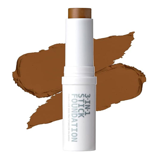 Ruby Kisses Natural Full Coverage 3-In-1 Stick Foundation. Easy to Apply, Hydrating, Lightweight, Long Lasting, Concealer and Contour Stick for Face Makeup (Warm Coconut)-Velvo Beauty