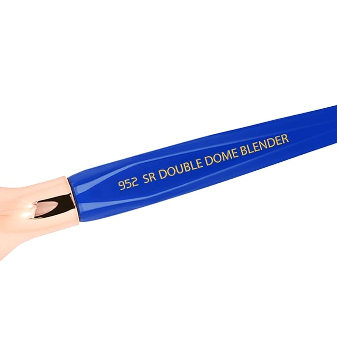 Bdellium Tools Professional Makeup Brush - Golden Triangle 952 Small Rounded Double Dome Blender - With All Vegan and Soft Synthetic Fibers, For Application & Blending (Blue, 1pc)-Velvo Beauty
