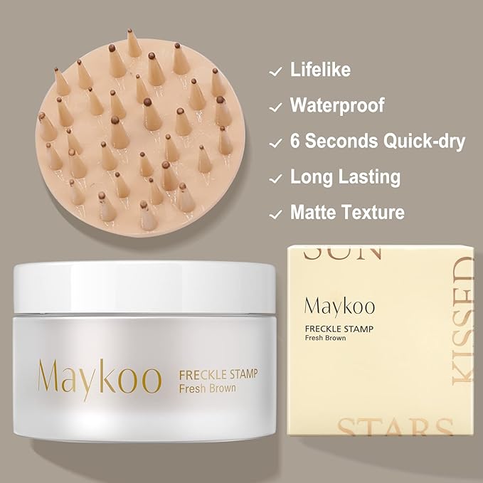 Freckle Cushion Natural Like Freckle Makeup Fake Freckles Pen Waterproof Long Lasting Quick Dry, Get Sun-kissed Stars Makeup Freckle in One Press, Fresh Brown, 15g-Velvo Beauty