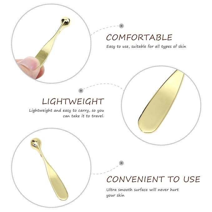 Lurrose 3pcs Eye Cream Applicator Roller Wand Stick Facial Lotion Face Cream Scoop Makeup Spatula Skincare Make Up Tool-Velvo Beauty