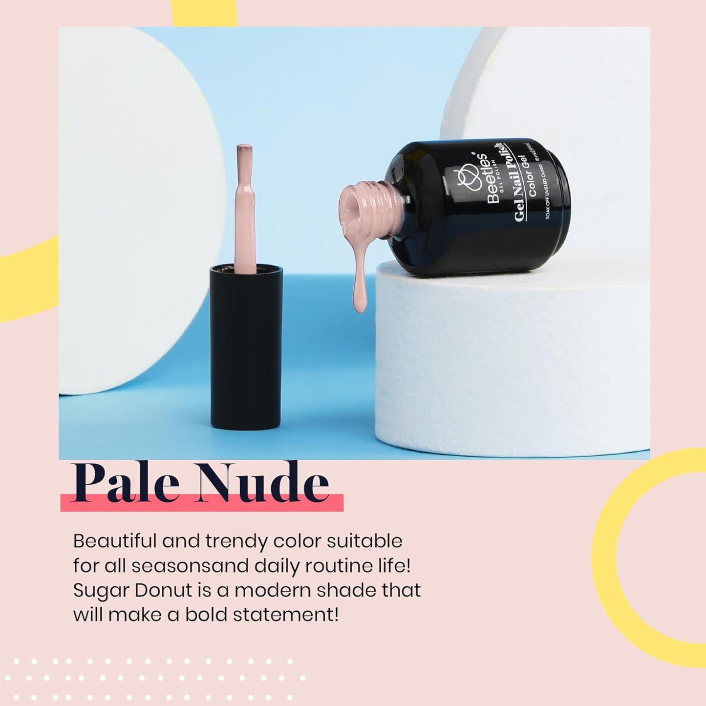 Beetles 15ml Natural Gel Polish Pale Nude Color Nail Gel Pink Neutral Soak Off Uv LED Nail Lamp All Season Nail Art Design Manicure Salon DIY Salon-Velvo Beauty