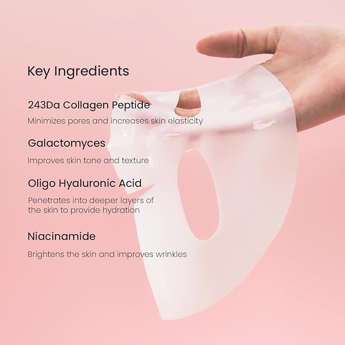 BIODANCE Bio-Collagen Real Deep Mask, Hydrating Overnight Hydrogel Mask, Pore Minimizing, Plumping, Elasticity Improvement, Korean Skincare | 1.19oz(34g) x 16ea-Velvo Beauty