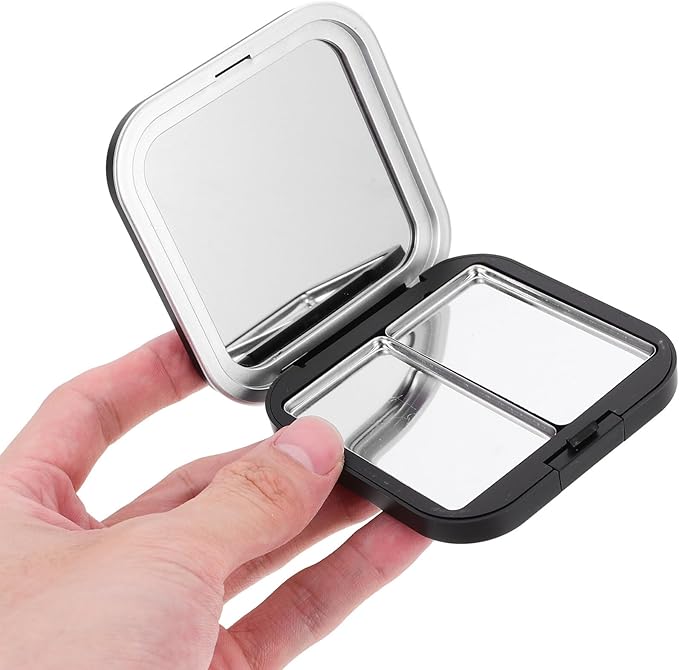 Beaupretty Makeup Palettes 2pcs Empty Eyeshadow DIY Lipstick Lip Balm Blusher Containers Refillable Makeup Storage Case Box with Mirror Black Eyeshadow-Velvo Beauty