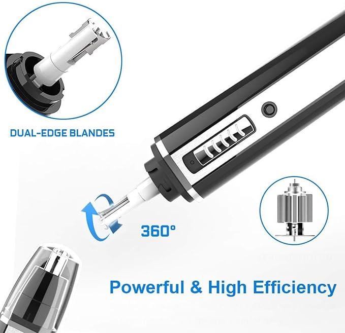 Nose Hair Trimmer for Women and Men, 4-in-1 Facial Hair Removal Trimmer Professional Eyebrow & Facial Hair Trimmer, Rechargeable Portble Waterproof Face Shaver Razor for Nose Ear Eyebrow Set-Velvo Beauty