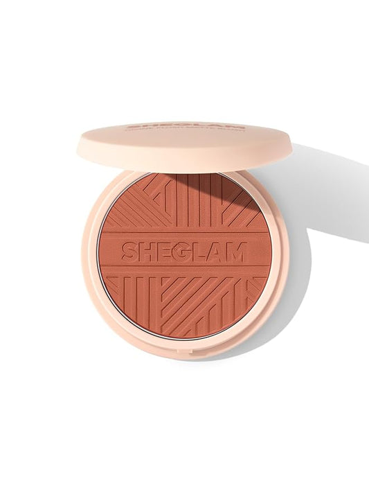 SHEGLAM Divine Flush Matte Blush Powder Highly Pigmented Non-Fading Long Lasting Glowing Lightweight Natural Blush Face Makeup-Good Vibes-Velvo Beauty