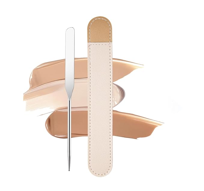 Makeup Spatula Set Stainless Steel, Make Up Tools Mini Mixing Tray with Finger Ring, Makeup Paint Palette, Pack of 3-Velvo Beauty
