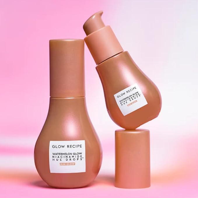 Glow Recipe Hue Drops - Mini Tinted Face Serum - Bronzing Drops to Brighten & Hydrate - Skincare Makeup Primer & Liquid Highlighter to Blur Pores for a Radiant, Even Skin Tone - Sun Glow (15ml)-Velvo Beauty