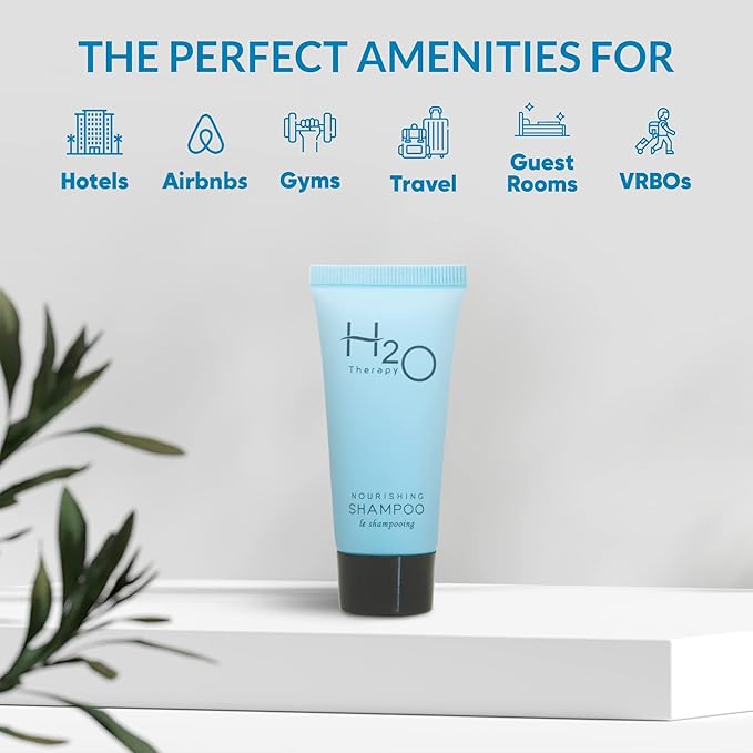 H2O Therapy Shampoo, Travel Size Hotel Hospitality, 0.85 oz (Case of 300)-Velvo Beauty