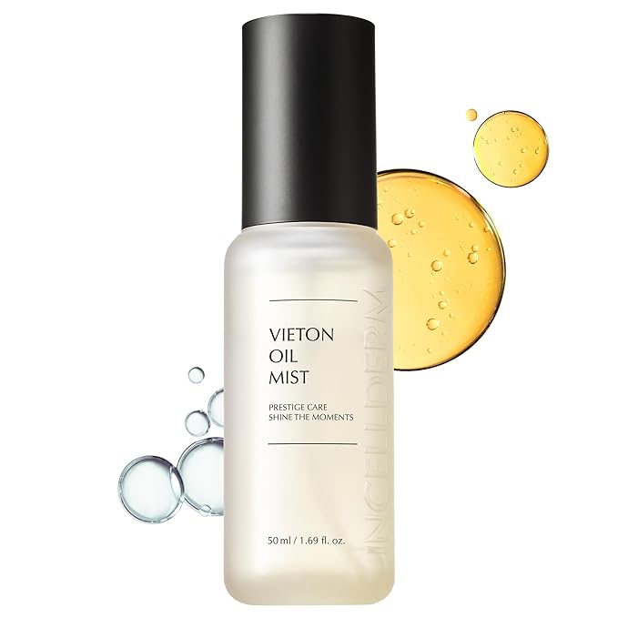 INCELLDERM Riman Vieton Oil Mist | 50ml | Bi-Phasic Hydration with Camellia Seed Oil & Seaberry Water | Korean Skincare Mist for Moisture, Balance & Radiance | Natural Facial Spritz Moisturizer-Velvo Beauty
