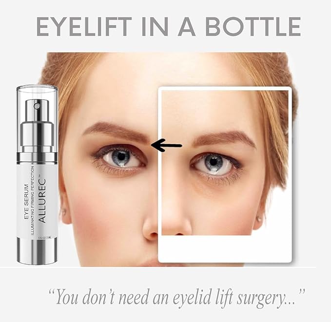ALLUREC™ Eye Cream Serum: Illuminating Firming Perfection. Best Eye Serum Peptides Cream for Firming Lifting Eyelids Anti- Aging Winkles Bags Dark Circle Puffiness Total Effects.-Velvo Beauty