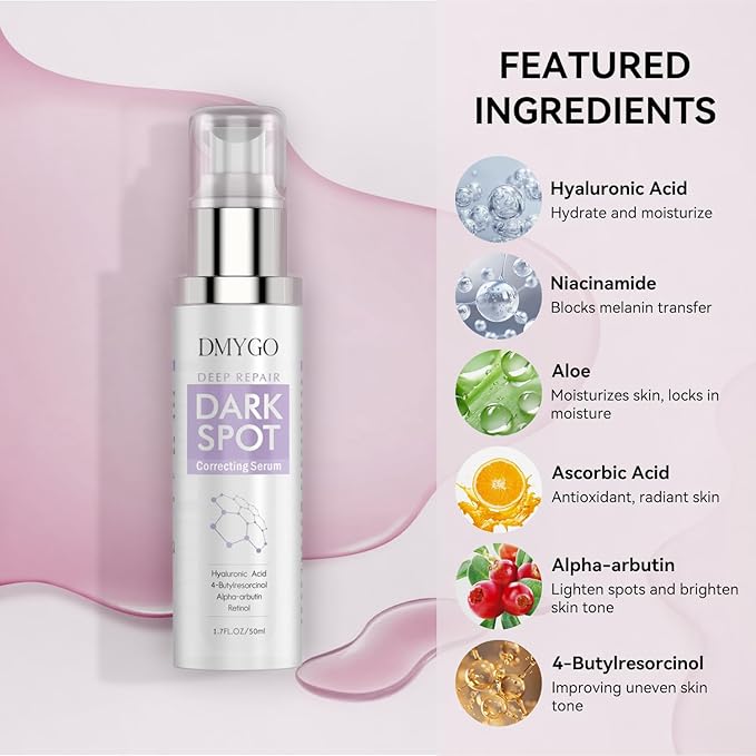 Dark Spot Remover for Face, Dark Spot Corrector for Age Spot Sun Spot Brown Spot Melasma Uneven Skin Tone, with Vitamin C and Hyaluronic Acid for Women and Men, 1.7 FL OZ-Velvo Beauty