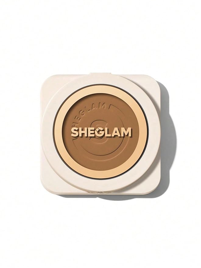 SHEGLAM SKin-Focus Full Coverage Powder Foundation Oil-Control Lightweight Face Pressed Powder Makeup-Porcelain-Velvo Beauty