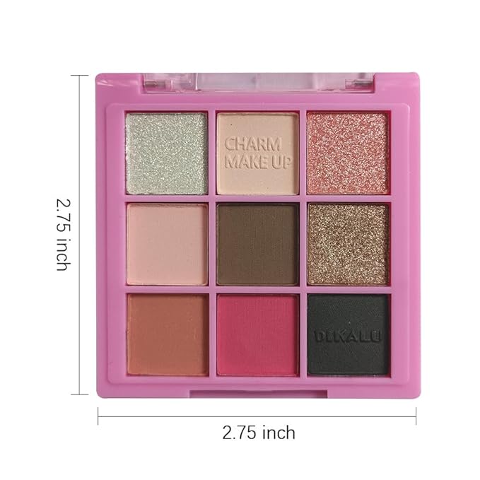 Eyeshadow Palette Makeup- 9 Colors Pink Bown Black Smoking Eyeshadow Palette Matte Shimmer Eye Shadow palettes Highly Pigmented Naturing-Looking Long Lasting (19#)-Velvo Beauty