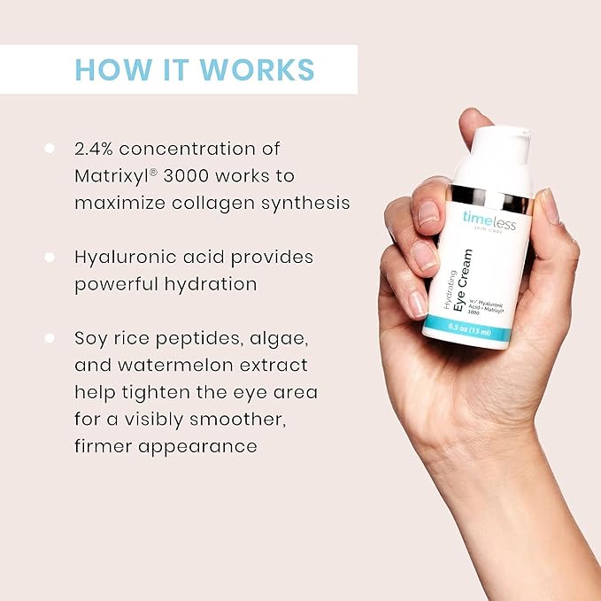 Timeless Skin Care Hydrating Eye Cream - Skin Care Cream for Eyes with Hyaluronic Acid - Hydrating Beauty Product for Personal Care - 0.5 oz (Pack of 2)-Velvo Beauty