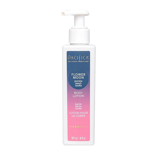 Pacifica Body Lotion - Flower Moon Body Moisturizer - Plant Powered Aromatherapy - Scented Jasmine, Peach, Vanilla Scent - Shea Butter Hand Lotion - Clean Vegan & Cruelty-Free Dermatologist Tested-Velvo Beauty