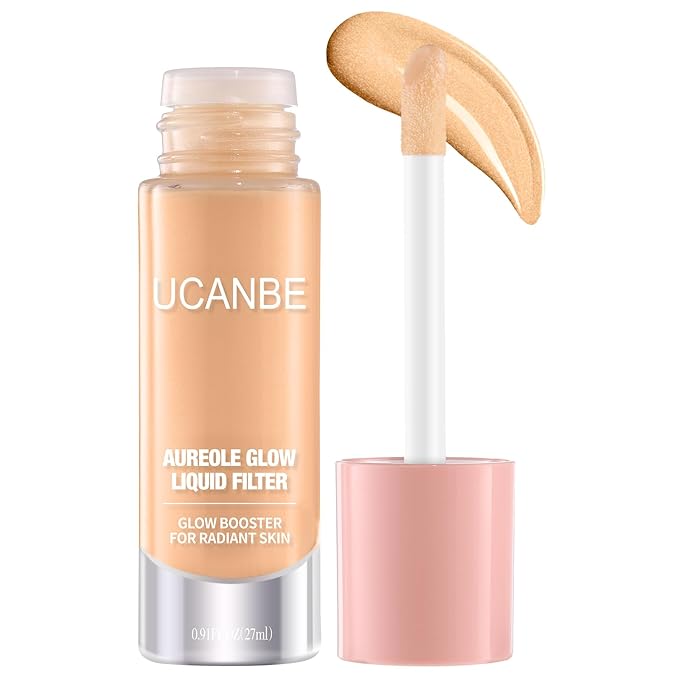 UCANBE Halo Glow Liquid Filter, Face Complexion Booster For Radiant Skin All Day Longwear, Soft-Focus Look Sodium Hyaluronate Vegan & Cruelty-Free - 0.91OZ Champagne Glow-Velvo Beauty