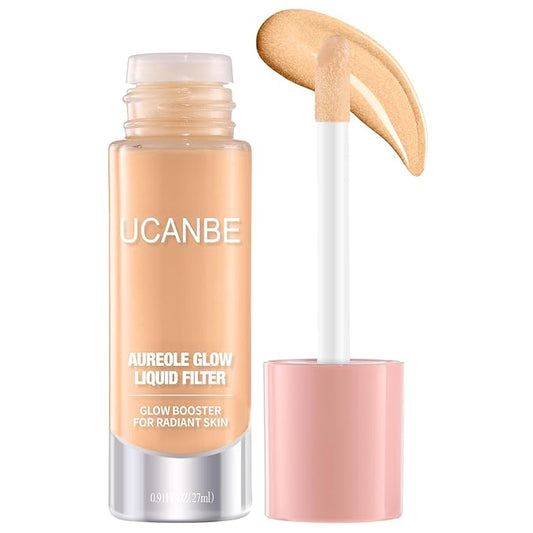 UCANBE Halo Glow Liquid Filter, Face Complexion Booster For Radiant Skin All Day Longwear, Soft-Focus Look Sodium Hyaluronate Vegan & Cruelty-Free - 0.91OZ Champagne Glow-Velvo Beauty