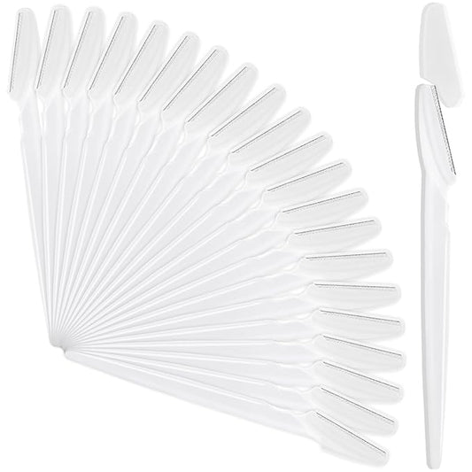 21 Pcs Eyebrow Razors, Face Razors Multipurpose, Exfoliating Dermaplaning Tools, Eyebrow Trimmers Shaver with Safety Cover, Facial Hair Removal for Women Men Body Use (White)-Velvo Beauty