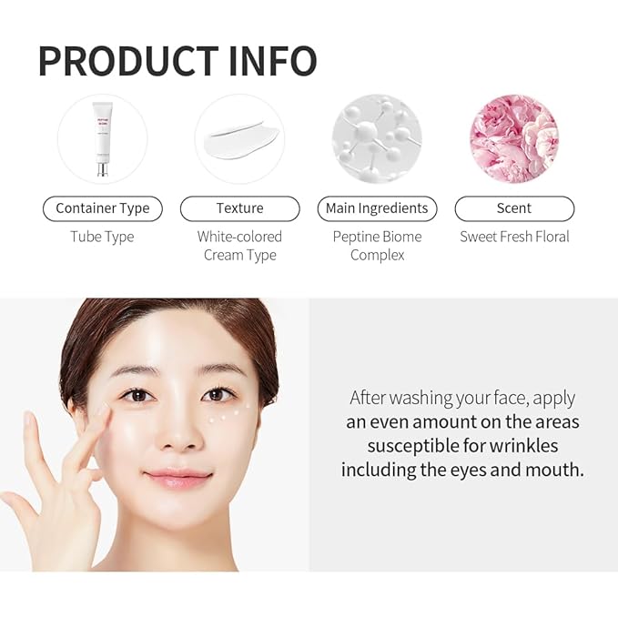 Ultra Peptine Biome Eye Cream 30ml, Wrinkles, Anti Aging, Dark Circles, Peptine Biome 72%, Hydrating Eye Cream-Velvo Beauty