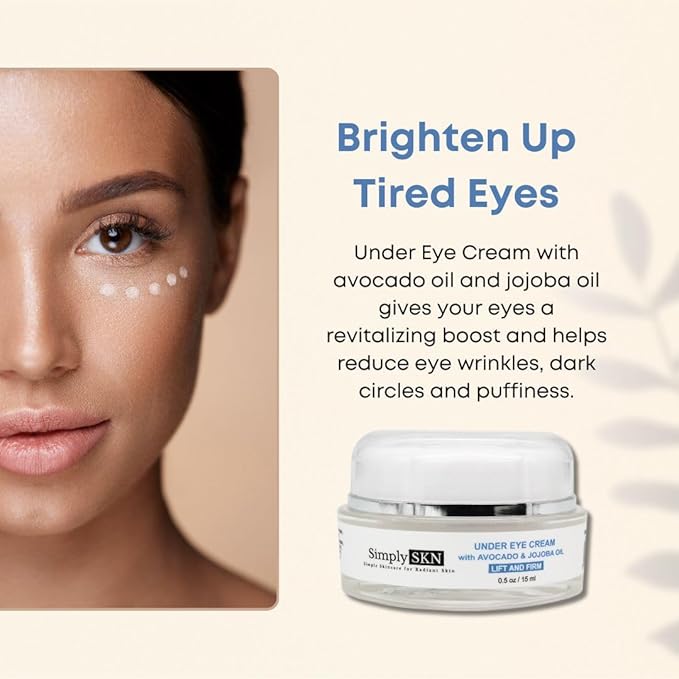 Under Eye Cream with Avocado Oil and Jojoba Oil - Anti-Aging Rich Hydrating Under Eye Cream For Minimizing Dark Circles, Puffiness and Fine Lines - 0.5 Fl. Oz.-Velvo Beauty