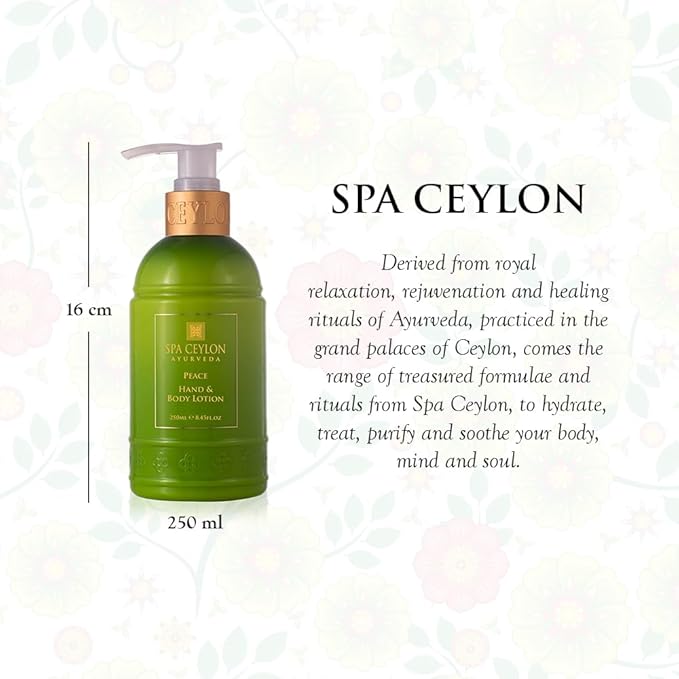 SPA CEYLON Peace Hand and Body Lotion | Calming Herbal Moisturizer with Coconut, Almond & Lemongrass | Gentle & Soothing for All Skin Types-Velvo Beauty