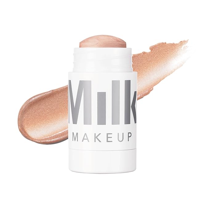 Milk Makeup Highlighter, Lit (Champagne) - 0.21 oz - Dewy Cream Highlighter Stick - Blendable & Buildable - 1,000 Swipes in Every Stick - All Skin Types - Vegan, Talc Free & Cruelty Free-Velvo Beauty