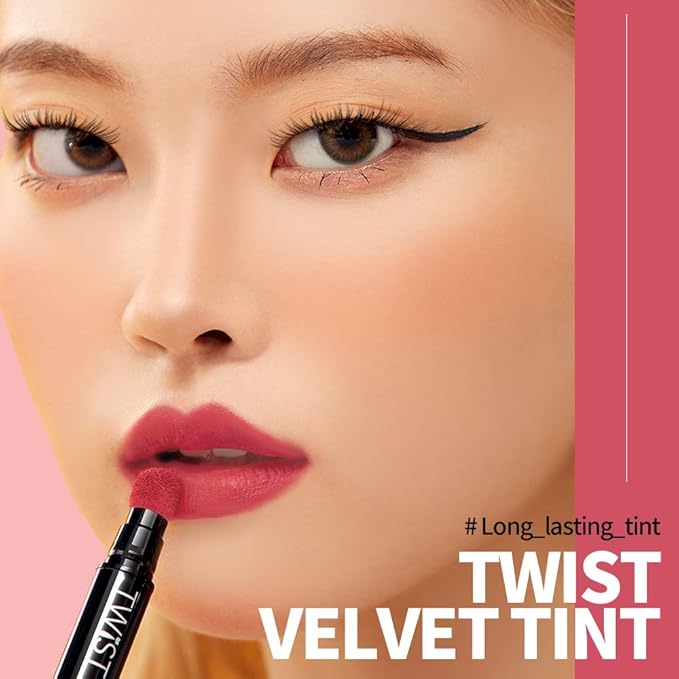 PASSIONCAT Long Lasting Lip Stain for Lips and Cheek Tint | High Pigment Color | lightweight Matte Finish | Weightless | Full Coverage | Twist Velvet Tint #7 (No.7)-Velvo Beauty