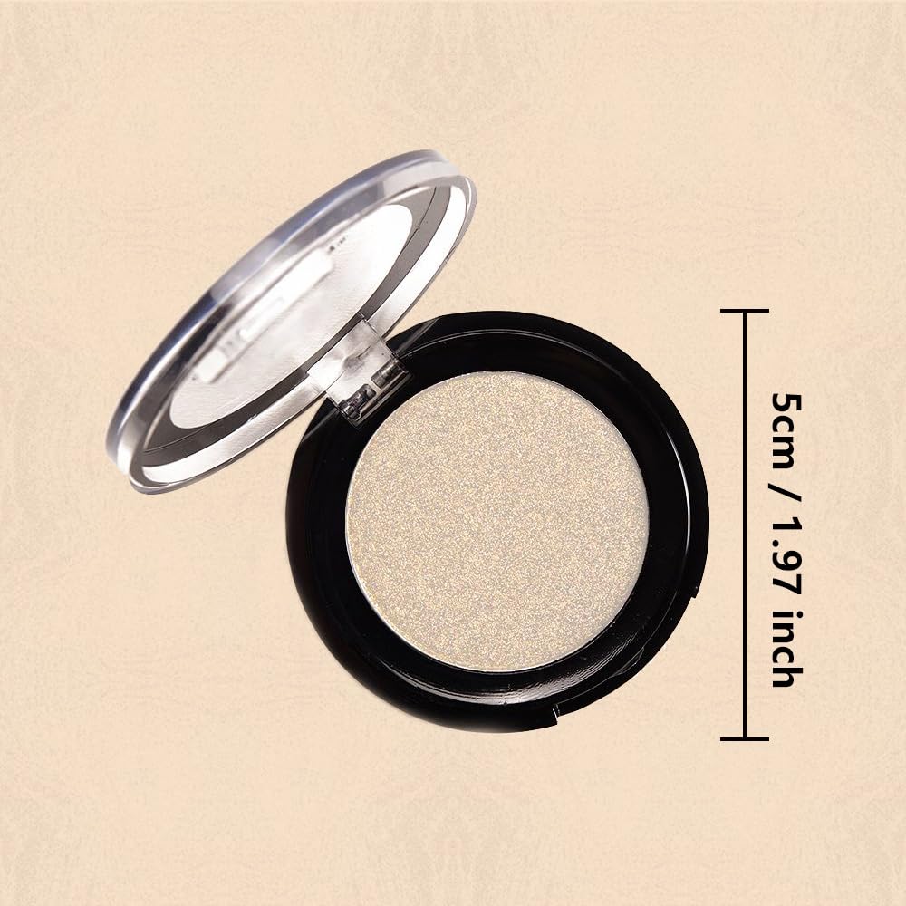 Monochrome Powder Eyeshadow Palette Makeup,Champagne Natural Neutral Single Shimmer Eye Shadow for Older Women,Sparkly Eye Finish,Long Lasting Naturing-Looking-Velvo Beauty