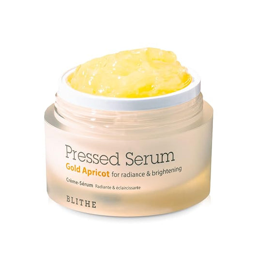 BLITHE Pressed Serum Gold Apricot Glass Skin Korean Skincare Moisturizer/Serum - Niacinamide Serum for Natural Glow & Radiance, Face Serum for Women 1.68 Fl Oz-Velvo Beauty
