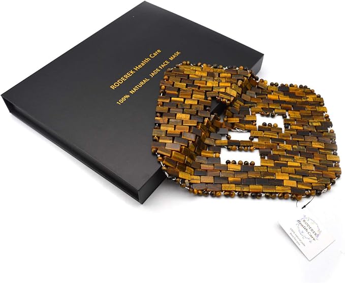 Jade Ice Sleeping Mask, Jade Mask for Relieving Face & Eye Puffiness Migraine, Anti Wrinkle Mask Therapy, Yoga Meditation Tools (Tiger's eye Jade)-Velvo Beauty