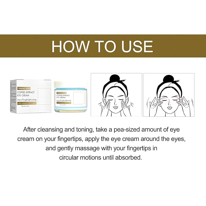 2PCS Caffeine Eye Cream for Dark Circles and Puffiness, Anti-Wrinkle Stay-Up Late Retinol Eye Cream, Tightening & Firming Skin, Dilute Dark Circles-Velvo Beauty