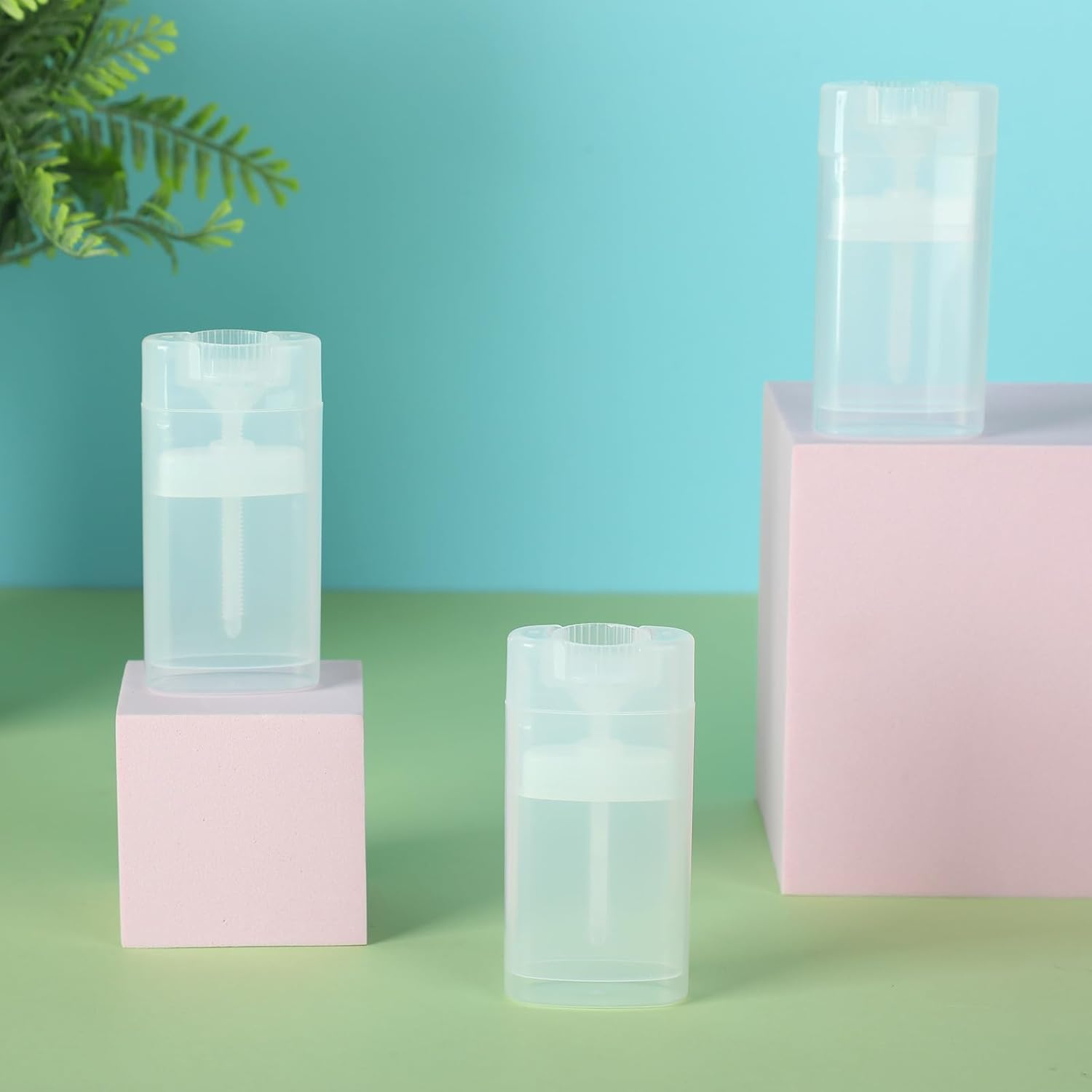 Wesiti 100 Pcs Plastic Empty Deodorant Containers 1/2 oz Travel Deodorant 15ml Refillable Containers Tubes Oval Lip Balm Tubes for Lip Balm DIY (Clear)-Velvo Beauty