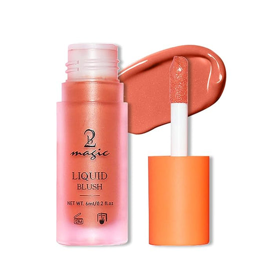 Liquid Blush, Long-lasting & Blendable Liquid Blush for High-Pigment Color, Achieve a Soft, Dewy, Healthy Natural Finish (05-Warm Orange, 0.2 Ounce)-Velvo Beauty