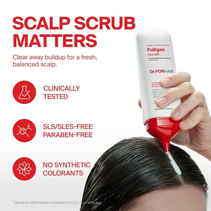 Dr.FORHAIR Folligen Sea Salt Scaler 300 ml/10.58 oz. | Scalp Deep Cleansing & Exfoliation | Eliminates Impurities & Odor-Velvo Beauty