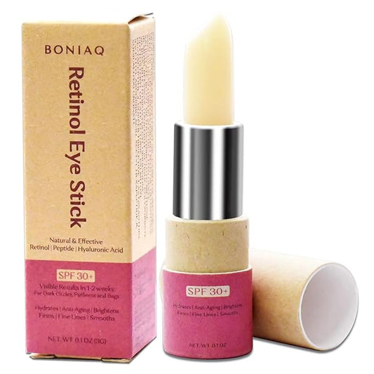 Retinol Eye Stick, Eye Brightener Balm, SPF 30+ Retinol Eye Cream With Hyaluronic Acid, For Dark Circle and Puffiness, Visible Results in 1-2 Weeks, Anti Aging Under Eye Cream for Wrinkles and Bags Reduces Fine Lines, 0.1oz-Velvo Beauty