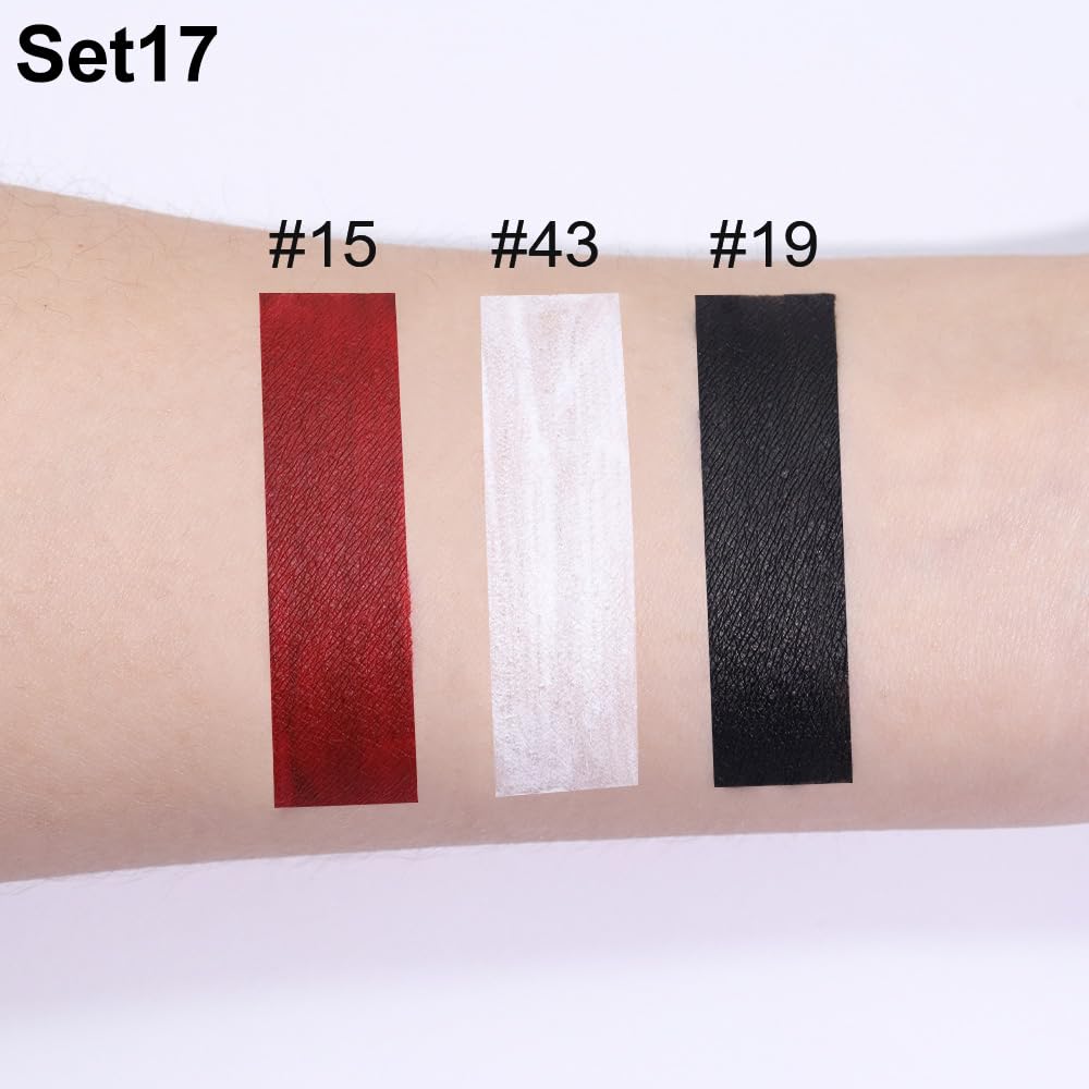 evpct 3Pcs Dark Black White Red Matte Liquid Lipstick Lip Stain Sets for Women Matte+Lipstick Long Lasting Permanent 24 hr Hours Magic Lipstick 24 Hours original Waterproof 17#-Velvo Beauty