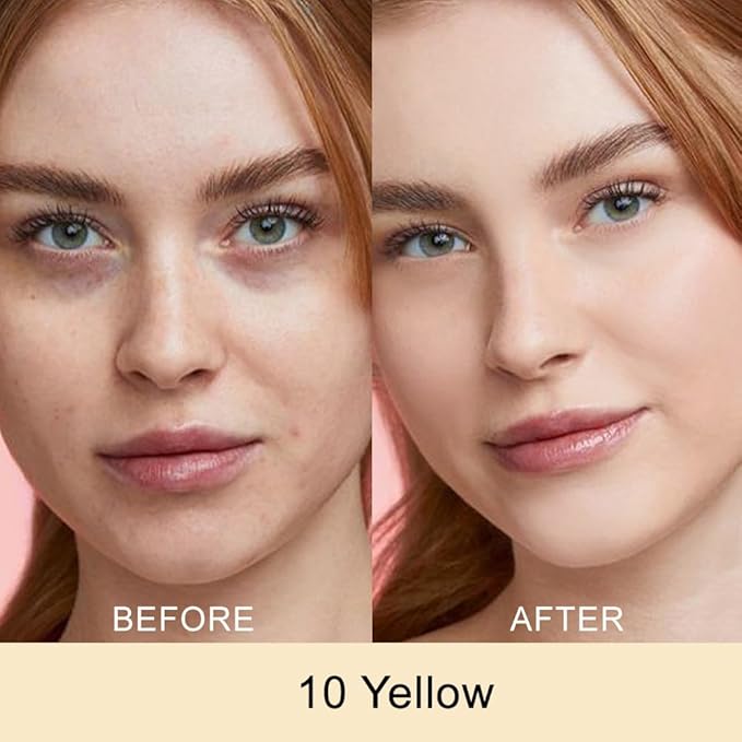 Kaely Color Correcting Concealer,Cream Pot Concealer Full Coverage,under Eye Concealer Palette for Conceals Dark Circles,Waterproof Foundation Face Makeup,10 Yellow-Velvo Beauty