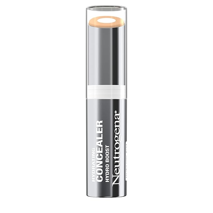 Neutrogena Hydro Boost Hydrating Concealer Stick for Dry Skin, Oil-Free, Lightweight, Non-Greasy and Non-Comedogenic Cover-Up Makeup with Hyaluronic Acid, 10/Fair, 0.12 Oz-Velvo Beauty