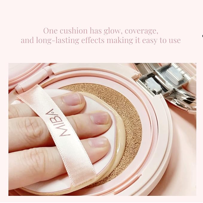 MIBA Ion Calcium Foundation Double Cushion RX 25 g / 0.88 oz Big Cushion SEASON 2 Long Lasting Effect for Dewy Skin. Skin moisturizing. Skin tightening relief. Fine coverage. Smooth adhesion (No 21)-Velvo Beauty