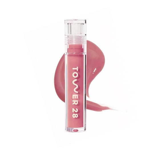 Tower 28 ShineOn Milky Lip Jelly, PISTACHIO, Non-Sticky, Hydrating Vegan Lip Gloss in Milky Nude Pink, Moisturizing Apricot and Raspberry Seed Oil, Clean, Cruelty Free-Velvo Beauty