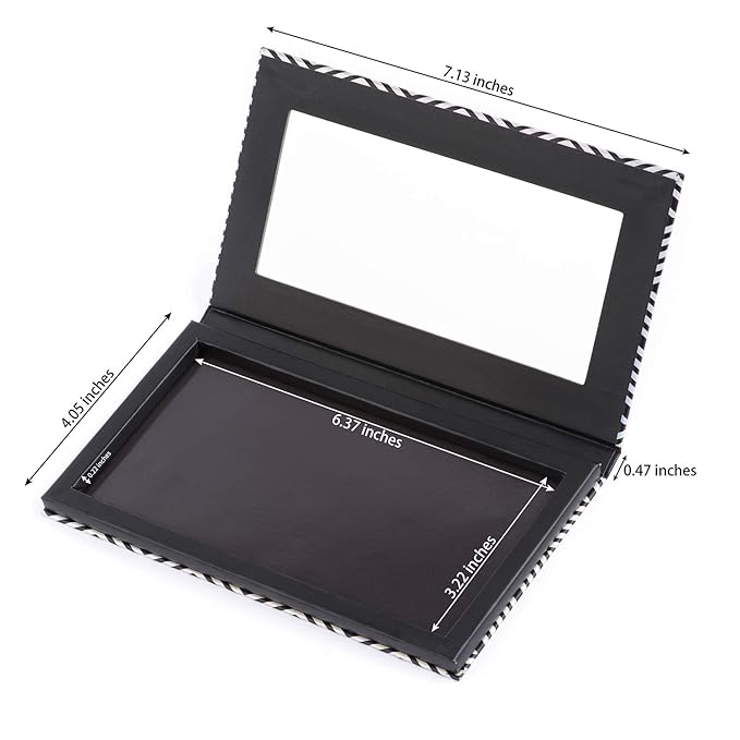 Magnetic Palette Black Empty Makeup Palette with Mirror and 20Pcs Adhesive Empty Palette Metal Stickers for Eyeshadow Lipstick Blush Powder-Velvo Beauty