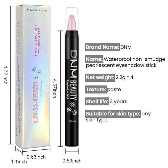 evpct 4Pcs Cream Eyeshadow Pencil Bulk Stick Set for Eyes Waterproof Pink Light Purple Violet Mocha Beige Shimmer Metallic Eyeshadow Crayon Stick sombras en crema para ojos-Velvo Beauty