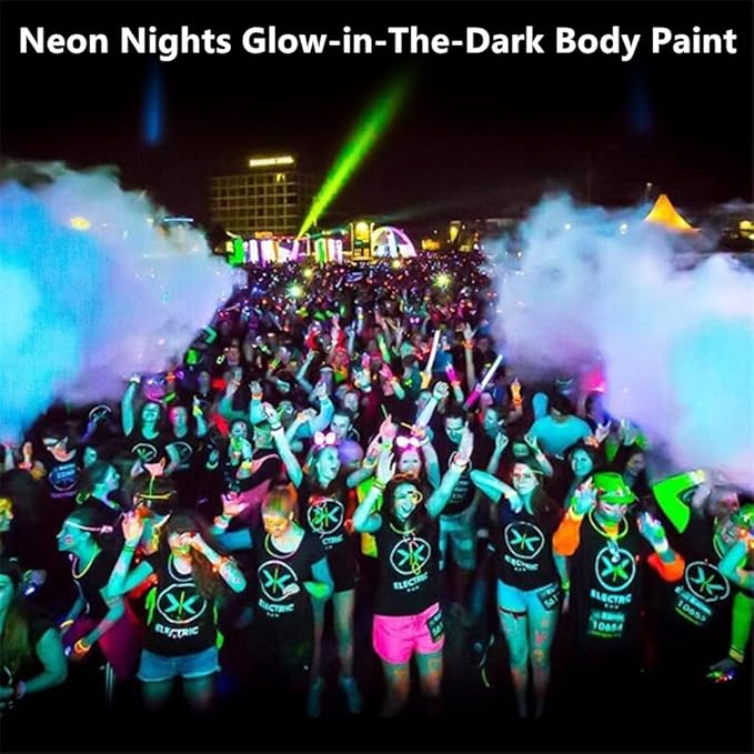 Go Ho Neon Gold Body Paint Washable(2.37oz,70ml),under UV Blacklight Neon Face Paint,Water Based Neon Fluorescent Golden Face Paint for Adults Children SFX Cosplay Costumes Halloween Makeup-Velvo Beauty