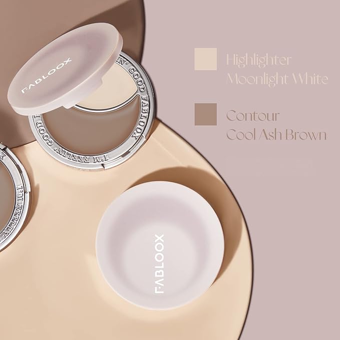 Moon Glow Contour & Glow Palette, Lightweight Cream Contour and Highlighting Makeup Kit, Blendable & Buildable Color, Travel Friendly, Vegan, Cruelty Free, Step-by-Step Instructions Included-Velvo Beauty