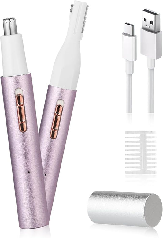 2025 Rechargeable Nose and Ear Hair Trimmer for Women Men – Painless Facial and Eyebrow Hair Remover, Dual-Edge Blades, IPX7 Waterproof, Compact and Portable Electric Clipper-Velvo Beauty