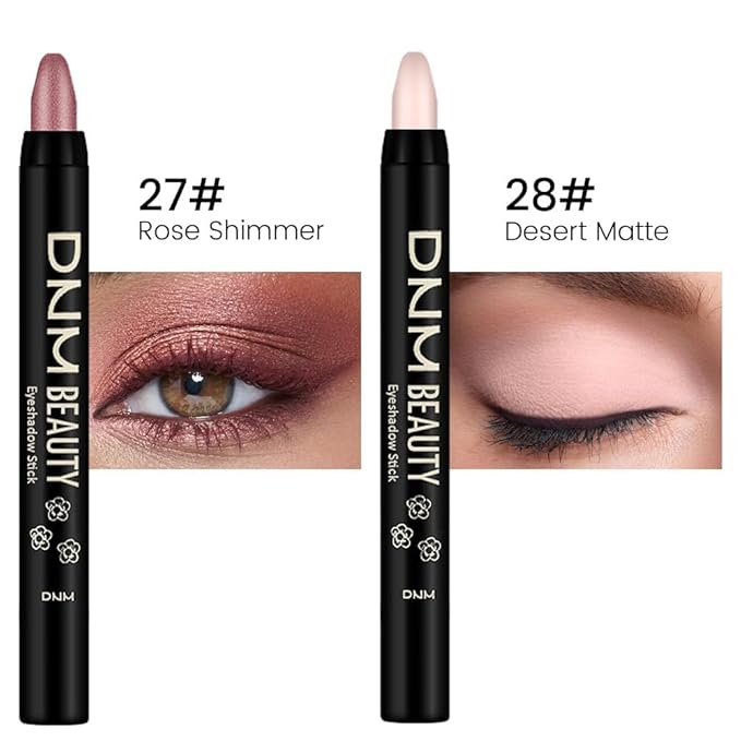 evpct 2Pcs Cream Eyeshadow Sticks Set for Eyes Waterproof, Sand Rose Shimmer Desert Matte Eye shadow Stick Pencil Pen Bulk sombras en crema para ojos 27+28-Velvo Beauty