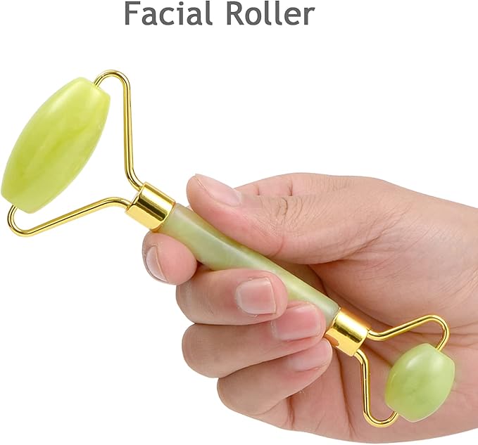 Bulex 100% Natural Jade Face Roller/Anti Aging Jade Stone Massager for Face & Eye Massage - Make Your Face Skin Smoother and Looks Younger-Velvo Beauty